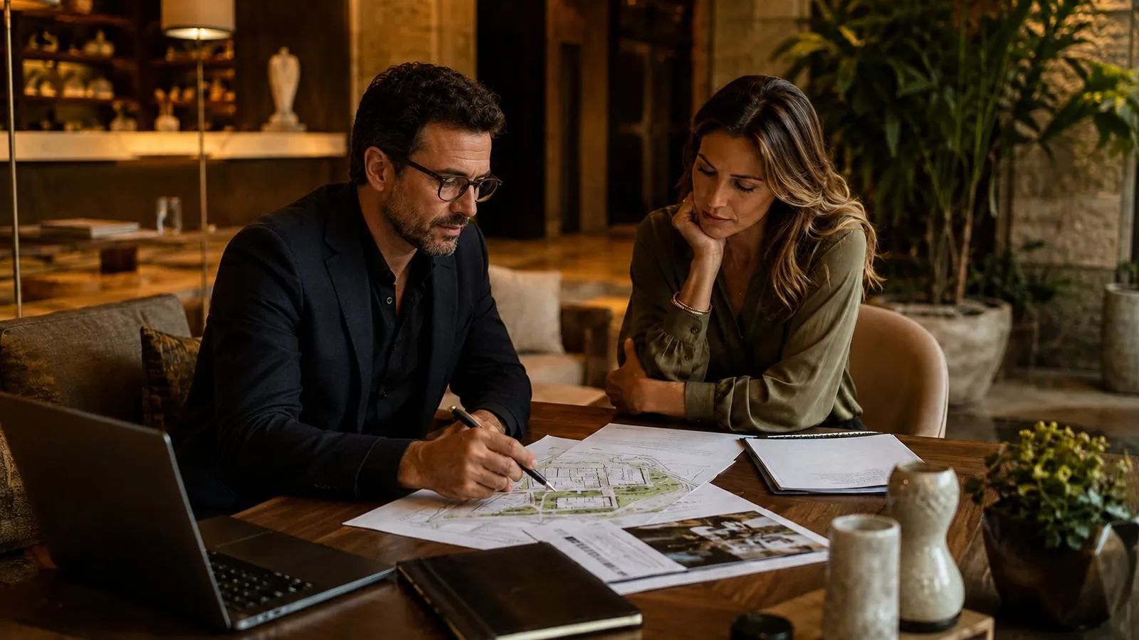 Análise de planta e documentos em ambiente de hospitalidade